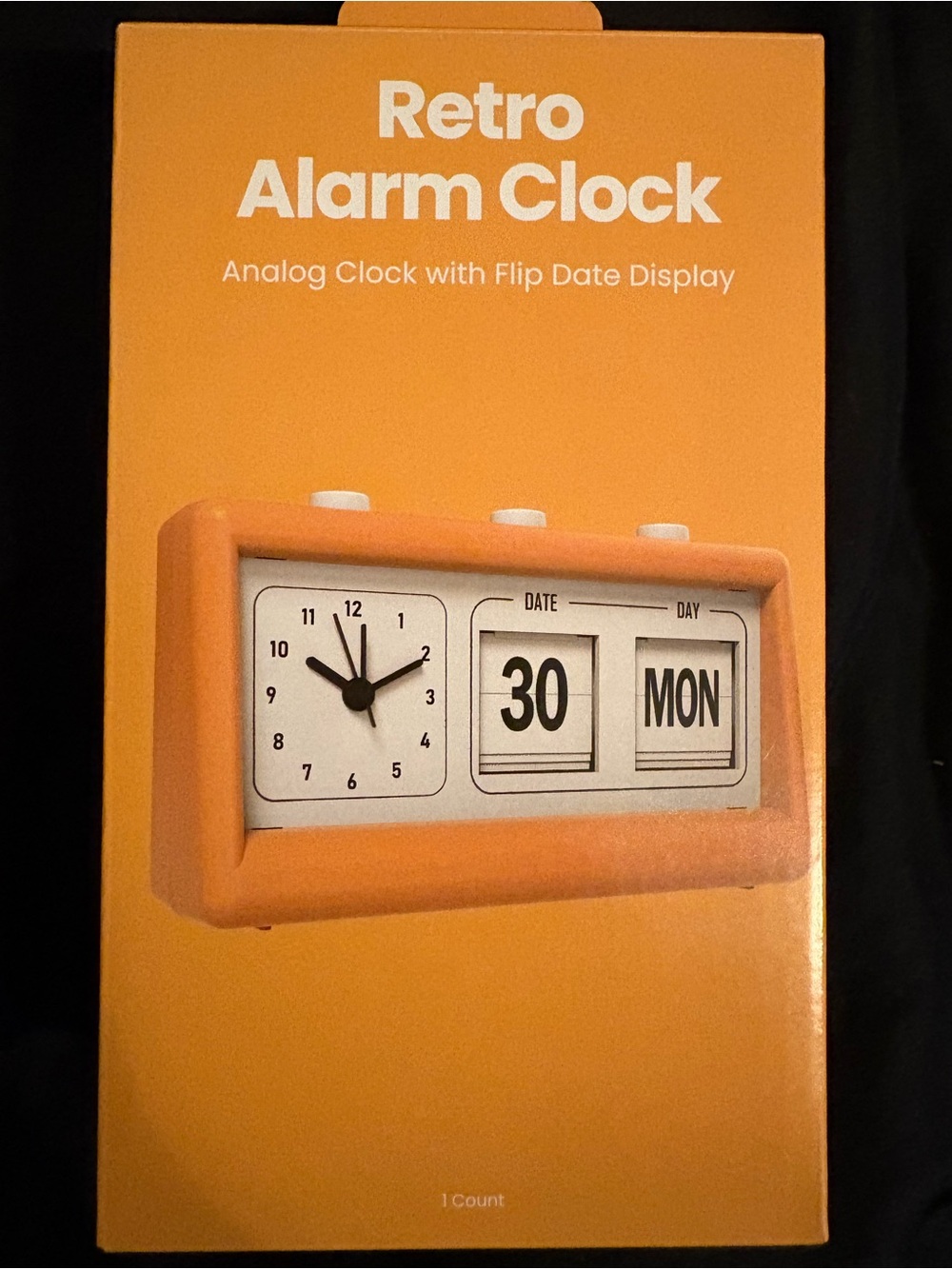 Retro Flip Date Alarm Clock - Orange